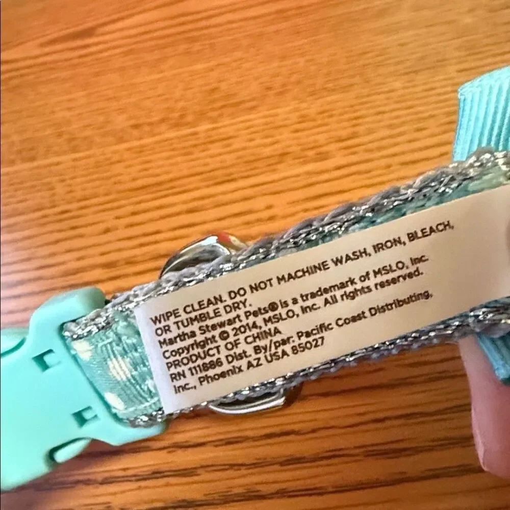 Martha Stewart Pets Teal Dog Collar